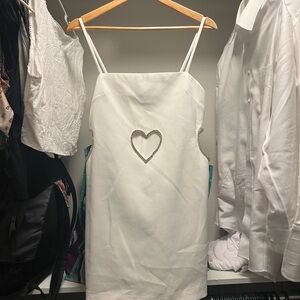 Nasty Gal White Dress with Heart Cutout